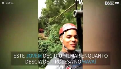 Jovem perde prótese dentária em tirolesa no Havaí
