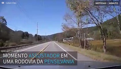 Camionete sai da pista e quase causa uma tragédia