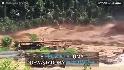 O impressionante momento em que uma barragem se rompe
