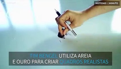Artista usa areia para criar uma peça incrível