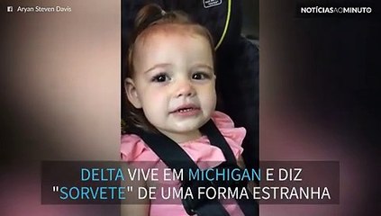 "Comsonose"! Menina não consegue dizer a palavra 'sorvete'