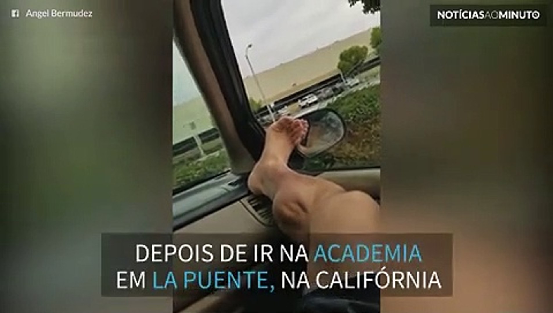 Homem filma cãibra bizarra na perna após treino
