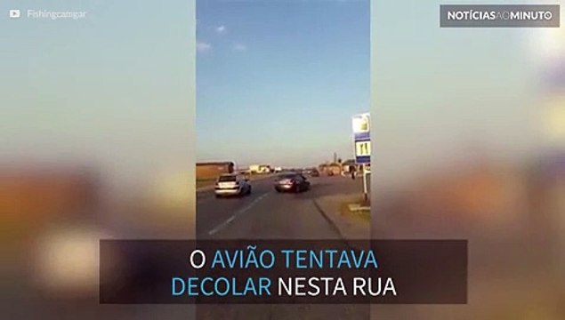 Avião colide com camionete enquanto tenta levantar voo