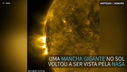 Mancha gigante no sol volta a ser vista pela NASA