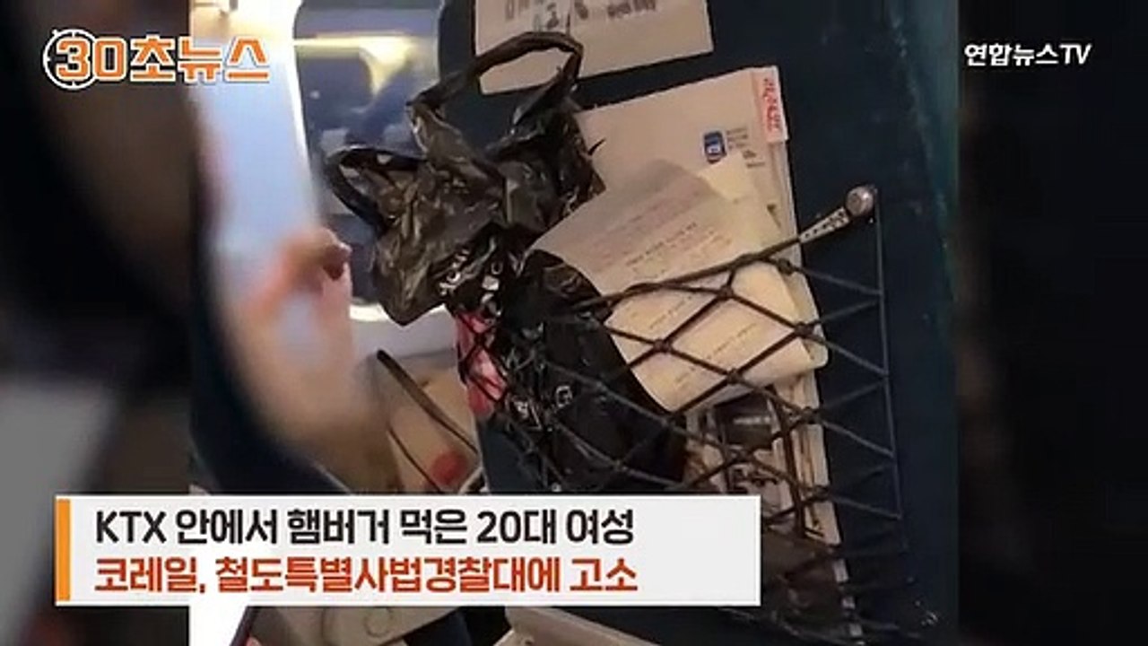 [30초뉴스] "울 아빠가 누군줄" KTX 햄버거 여성, 결국 고소 당했다