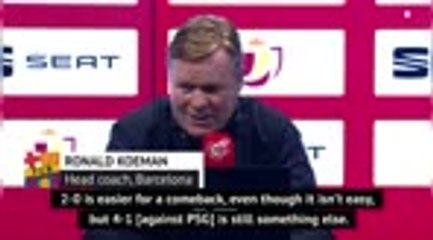 Скачать видео: '4-1 is something else' - Koeman cools PSG comeback talk after Barca stun Sevilla