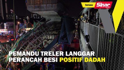 Pemandu treler langgar perancah besi positif dadah