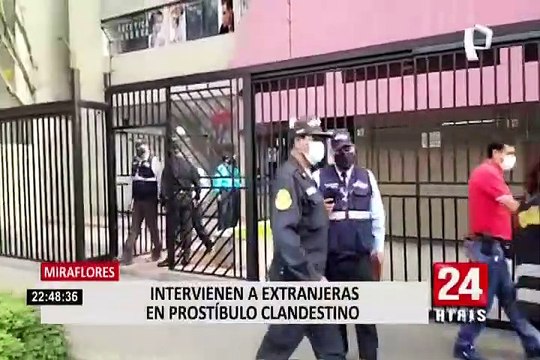 PNP y fiscalizadores de Miraflores intervinieron prostíbulo clandestino