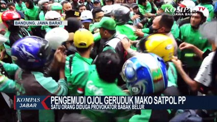 Gara-Gara Pengutil, Pengemudi Ojol Geruduk Satpol PP Kota Bandung