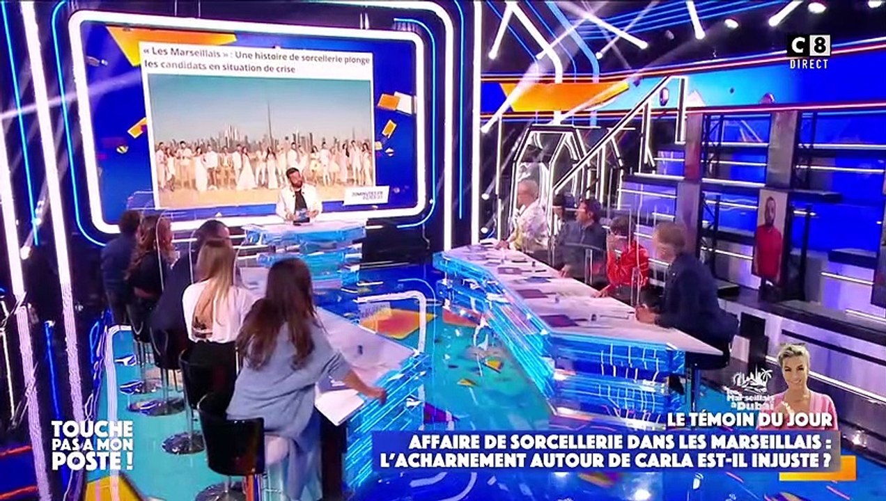Carla Moreau risque d'être virée des "Marseillais" après le scandale de sorcellerie auquel elle est mêlée, révélations dans "Touche pas à mon poste" sur C8.