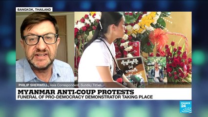 Myanmar coup: Funeral of pro-democracy demonstrator taking place