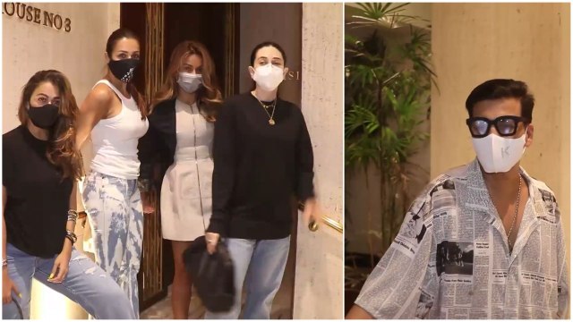 Malaika Arora, Karan Johar, Amrita, Natasha Poonawala & Karisma Kapoor at Manish Malhotra’s House