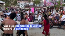 Mexique: près de Cancun, des plages bondées malgré la pandémie