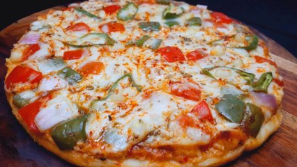 pizza recipe | कड़ाई में पीज्जा बिना यीस्ट | veg pizza recipe at home | Chef Amar