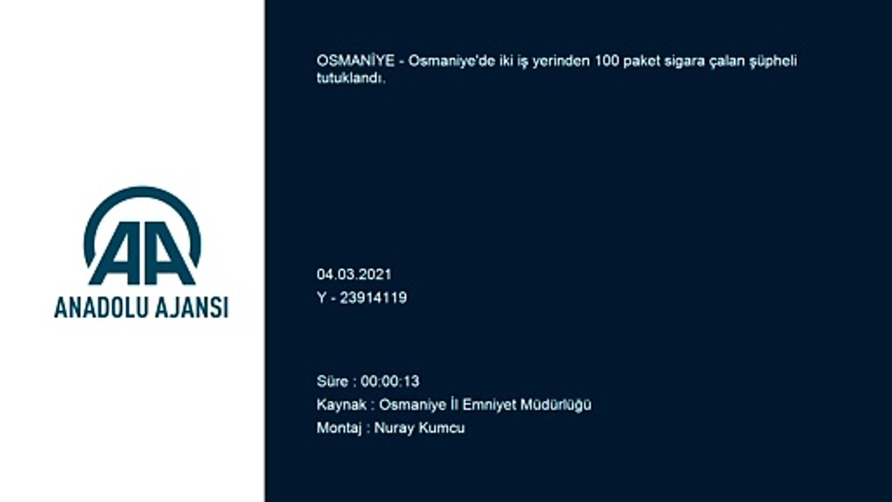 OSMANİYE - Güvenlik kamerası kaydından teşhis edilerek yakalanan hırsızlık zanlısı tutuklandı