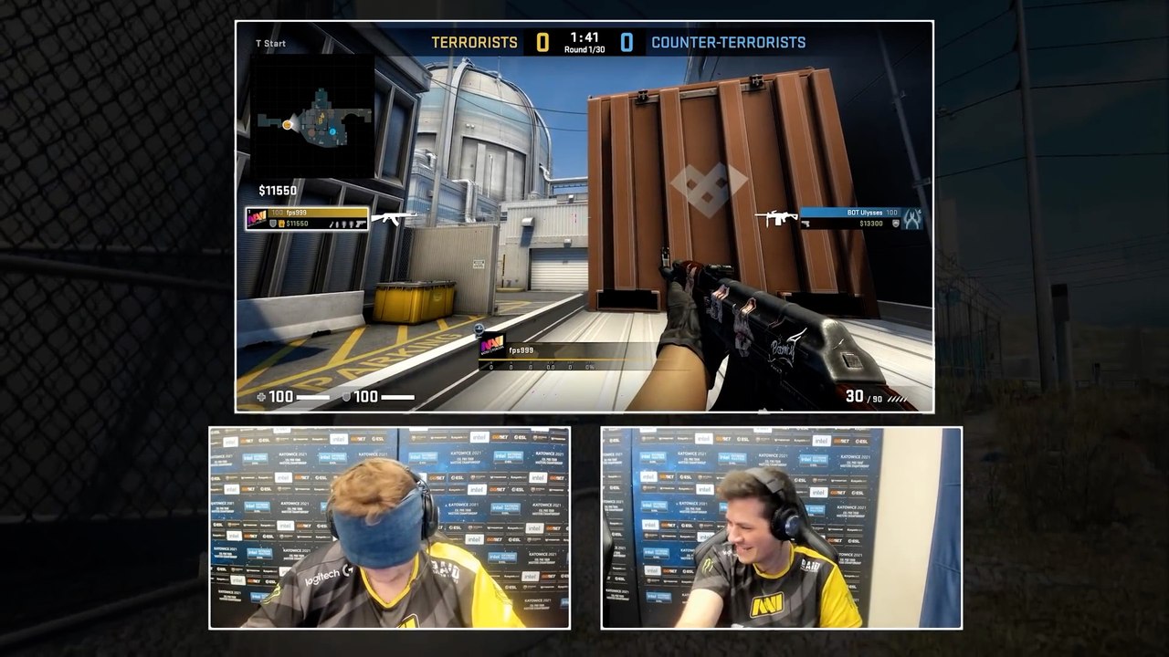 Counter-Strike - Boombl4 can't stop laughing - Pros vs. Easy Bots Part 2