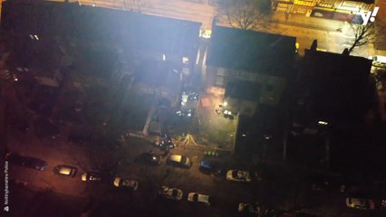 Drone footage shows police shut down illegal house party