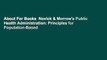 About For Books  Novick & Morrow's Public Health Administration: Principles for Population-Based