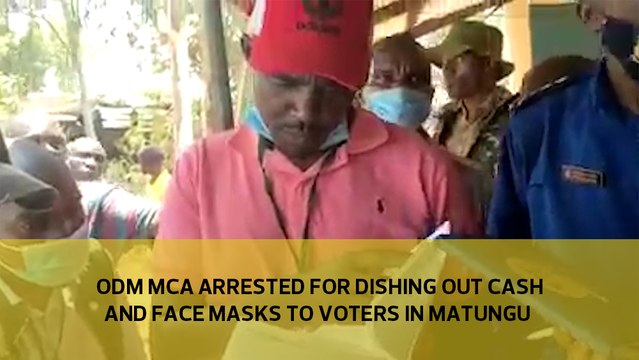 ODM MCA arrested for dishing out cash and face masks to voters in Matungu