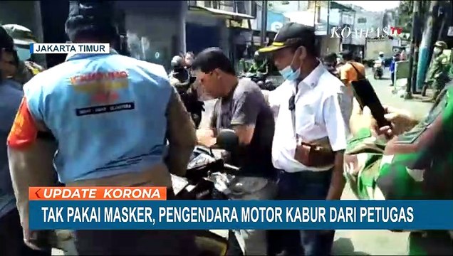 Gak Mau Kena Razia Masker, Pemotor Lawan Petugas dan Bilang Corona Tidak Ada
