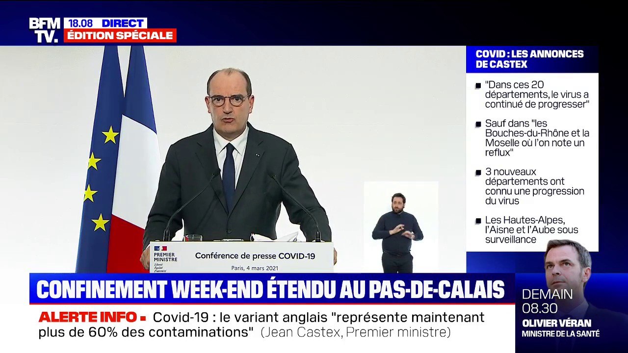 Jean Castex: "Les centres commerciaux ou grands surfaces commerciales de plus de 10.000 m² seront fermés" dans les "départements à risque"