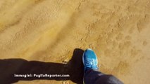 Bassa marea record in Puglia: le spiagge si allargano di decine di metri