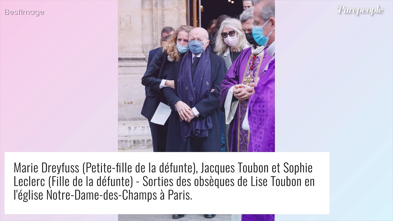 Obsèques de Lise Toubon : Jacques Toubon entouré, Claude Chirac et son mari présents