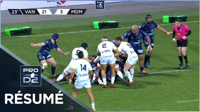 PRO D2 - Résumé RC Vannes-Stade Montois: 33-20 - J22 - Saison 2020/2021