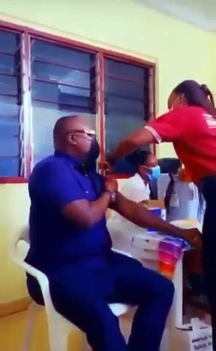 Bola Ray Runs From COVID-19 Vaccine Injection