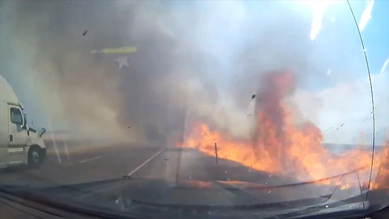 Roadside blaze breaks out