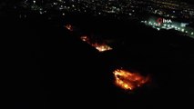 Tuzla'da yangın çıkan fabrika havadan görüntülendi