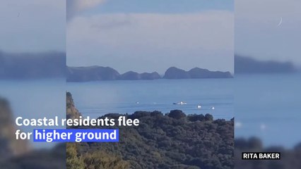 New Zealand residents seek refuge on hill after tsunami alert