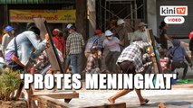 Protes Myanmar semakin meningkat, A.S. lakukan kawalan perdagangan