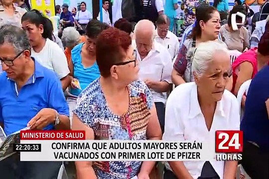 Ministerio de Salud confirmó que adultos mayores serán vacunados con primer lote de Pfizer