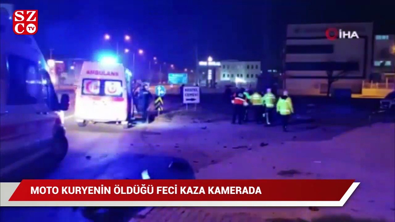 Moto kuryenin hayatını kaybettiği feci kaza kamerada