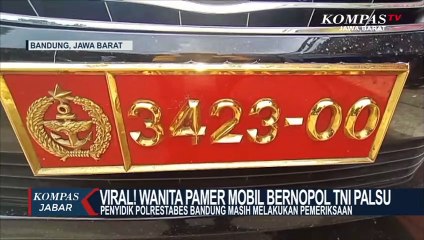 Viral!  Wanita Pamer Mobil Bernopol TNI Palsu