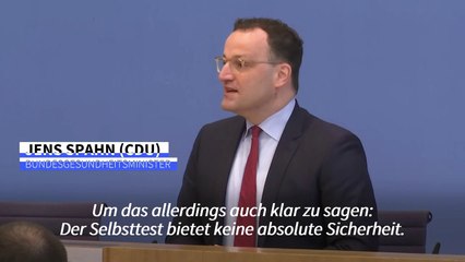 Spahn warnt vor Sorglosigkeit bei negativem Schnelltest