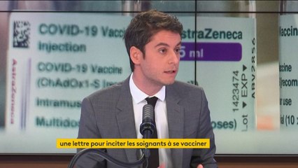 Vaccination des soignants : "On fait le pari de la confiance" mais "tout est sur la table", affirme Gabriel Attal