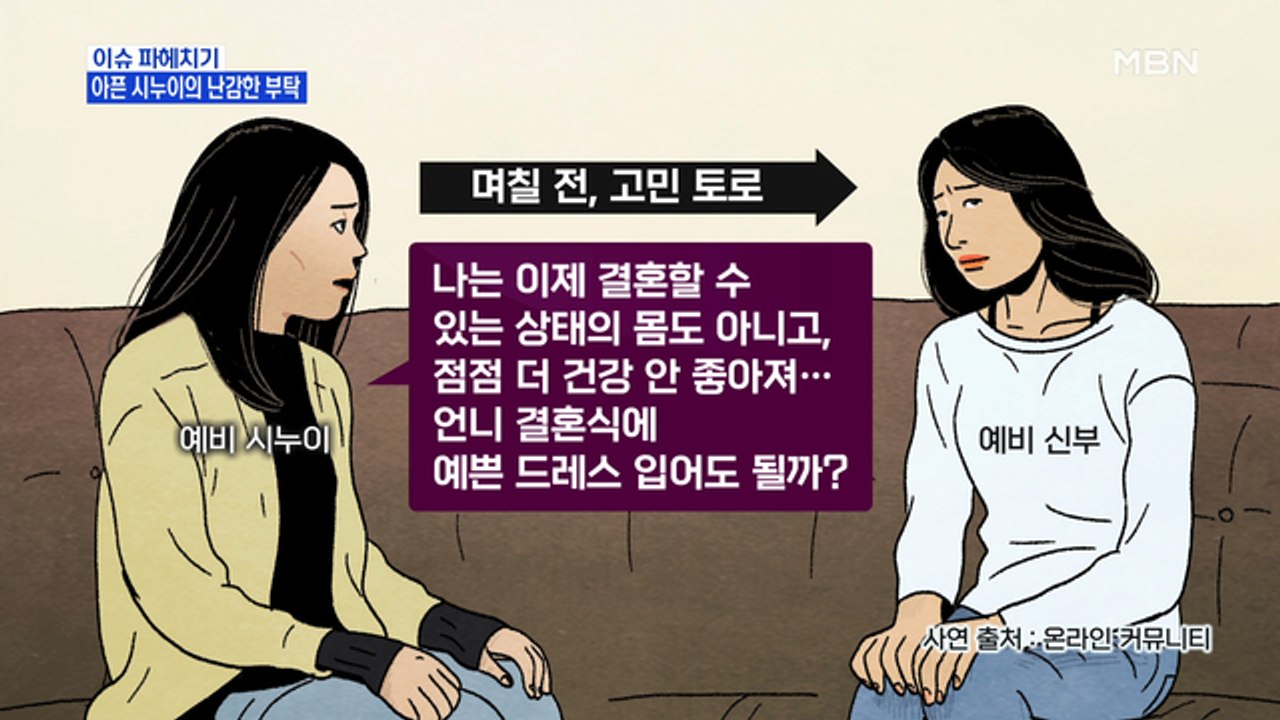 MBN 뉴스파이터-결혼식에 드레스 입겠다는 아픈 시누이