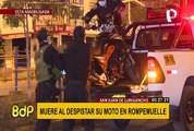 SJL: joven motociclista se despista por rompemuelle y fallece