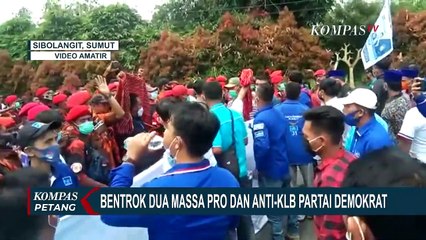 Situasi saat Bentrok Massa Pro dan Kontra KLB Partai Demokrat