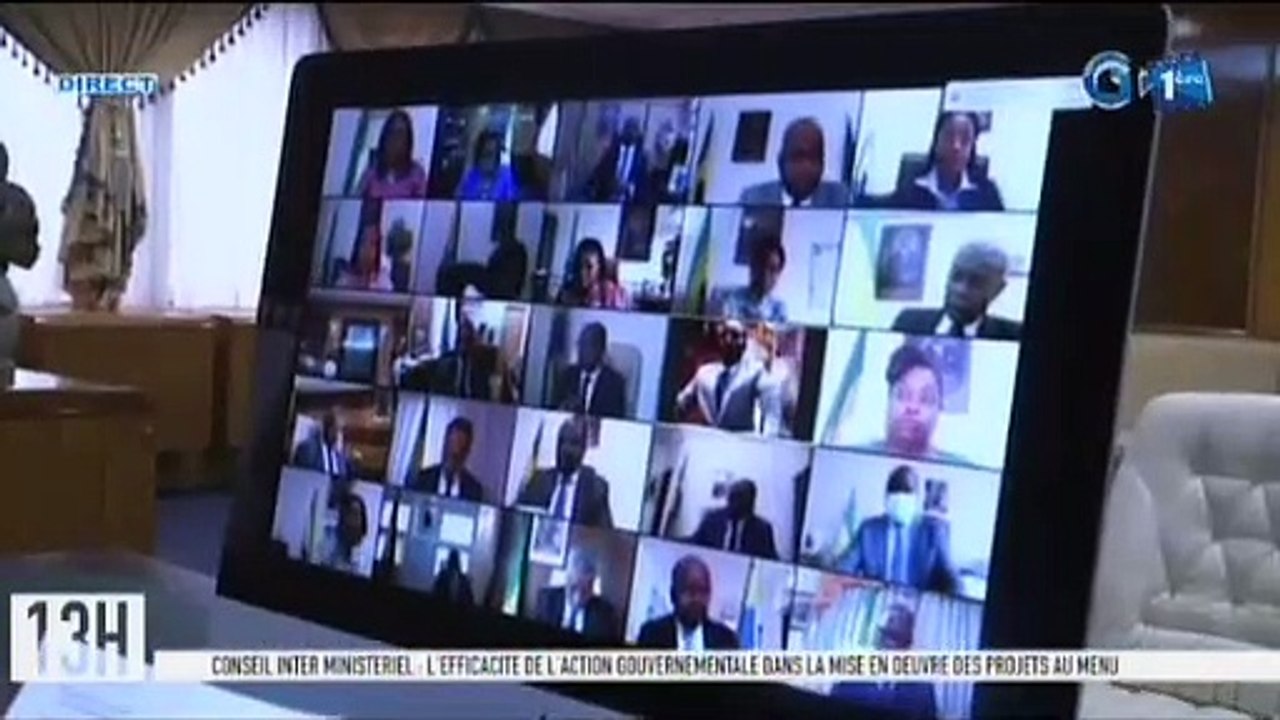 RTG - Conseil inter-interministériel sur le plan d’accélération de la transformation du Gabon  par visioconférence présidé par le premier ministreésidé par le premier ministre