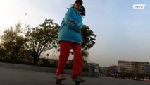 Guangdong skater goes viral with freeline skating skills