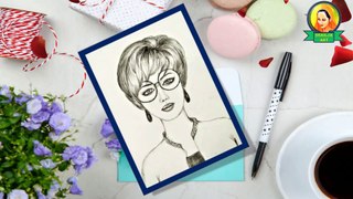 girl with spectacles drawing | How to draw a Girl with Glasses | A girl with beautiful hair drawing