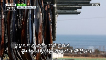 과메기를 위한 가장 중요한 작업! '자연 건조'