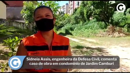 Sidneia Assis, engenheira da Defesa Civil, comenta caso de obra em condomínio de Jardim Camburi