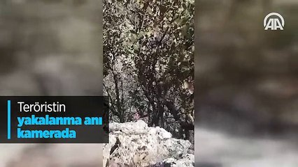 Teröristin yakalanma anı kamerada