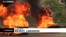 Brennende Autoreifen - neue Proteste im Libanon