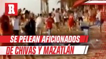 Aficionados de Chivas se enfrentaron a golpes y sillazos en playas de Mazatlán