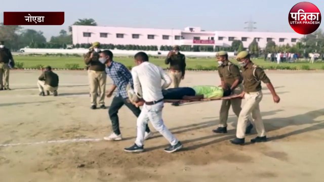 त्रिस्तरीय पंचायत चुनाव को लेकर पुलिस लाइन में मॉक ड्रिल
